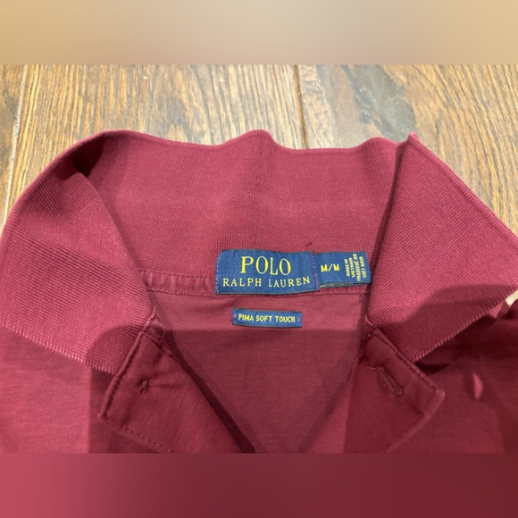 Ralph Lauren Soft Cotton Polo Shirt in Spring Wine Heather Men’s Size Medium - Picture 8 of 9